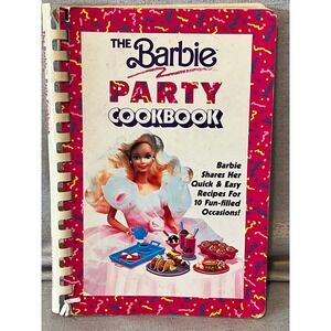 Vintage 1991 Barbie Party Cookbook Helene Siegel Price Stern Sloan Spiral Bound